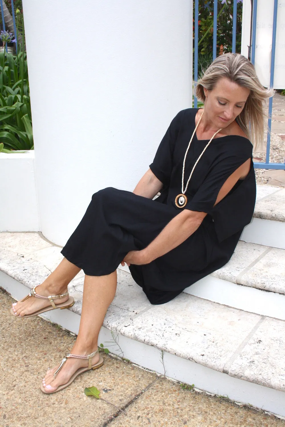Cold Shoulder Dress In Black