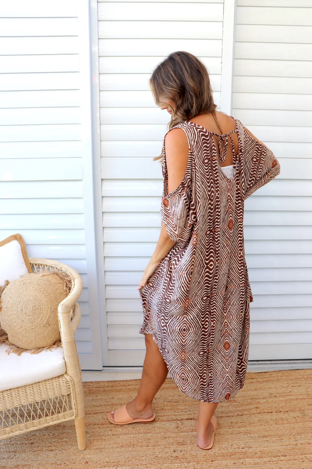 Cold Shoulder Dress In Uluru Earth