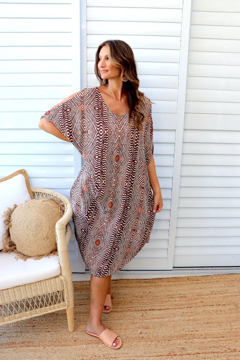 Cold Shoulder Dress In Uluru Earth