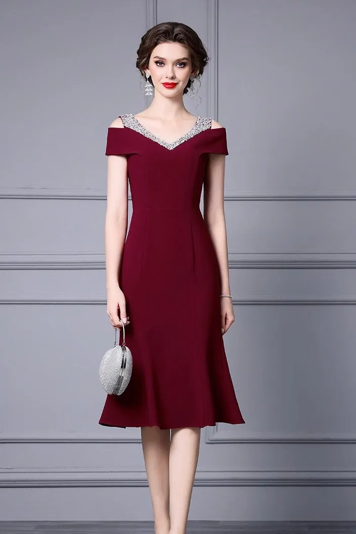 Cold Shoulder Fishtail Dress