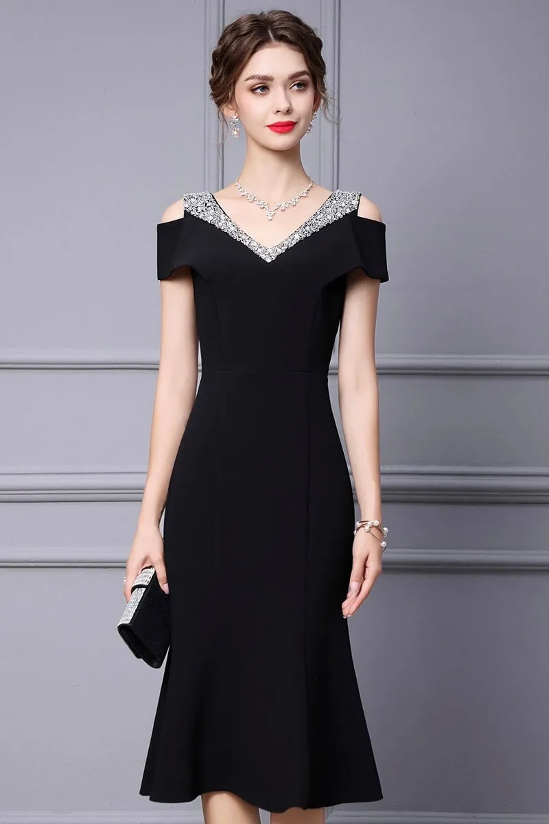 Cold Shoulder Fishtail Dress