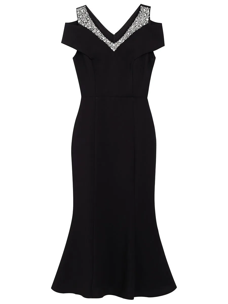 Cold Shoulder Fishtail Dress