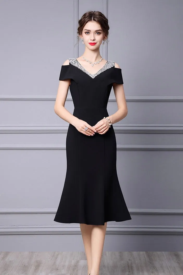 Cold Shoulder Fishtail Dress