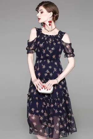 Cold Shoulder Floral Dress