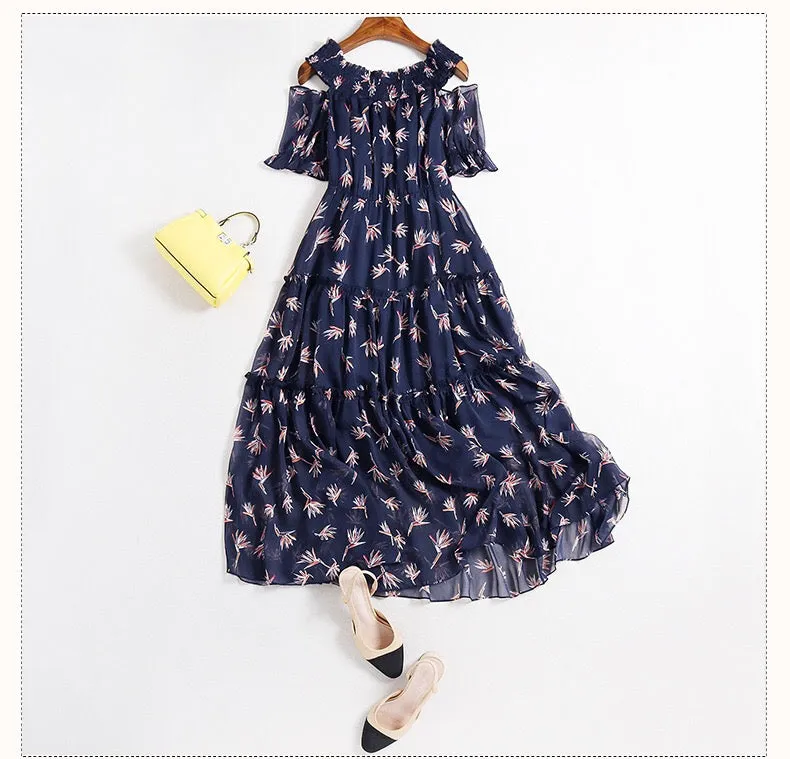 Cold Shoulder Floral Dress