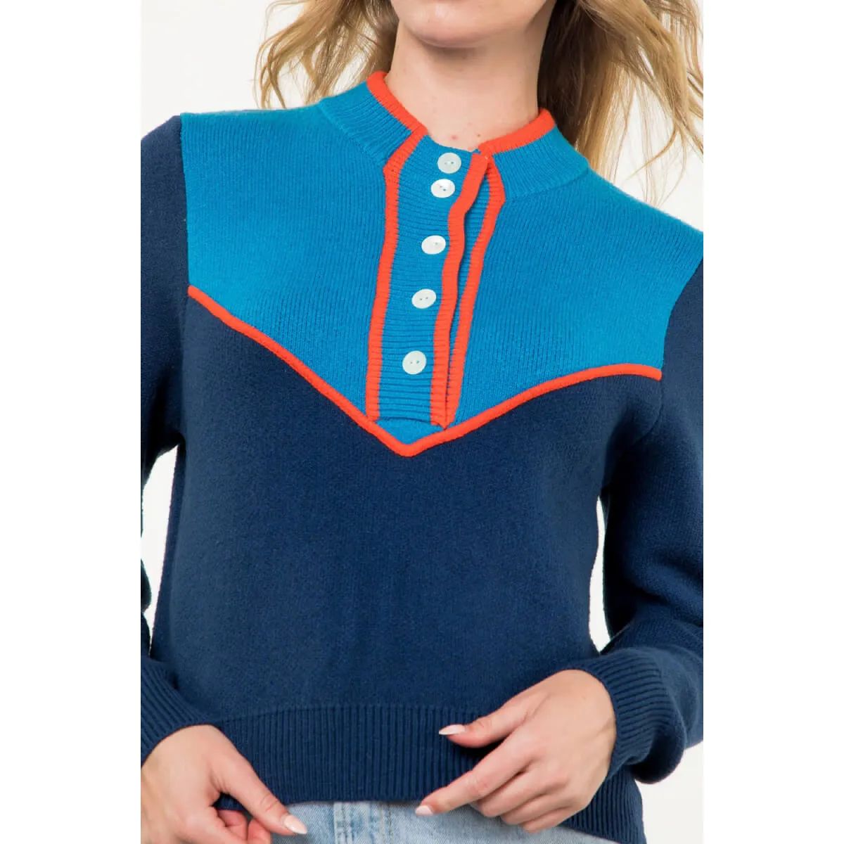 Color Block Knit Prep School Sweater