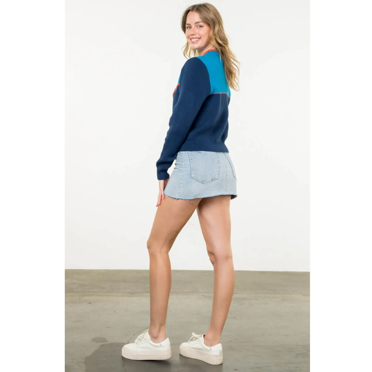 Color Block Knit Prep School Sweater