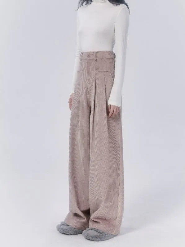 Corduroy High-waisted Wide-leg Pants