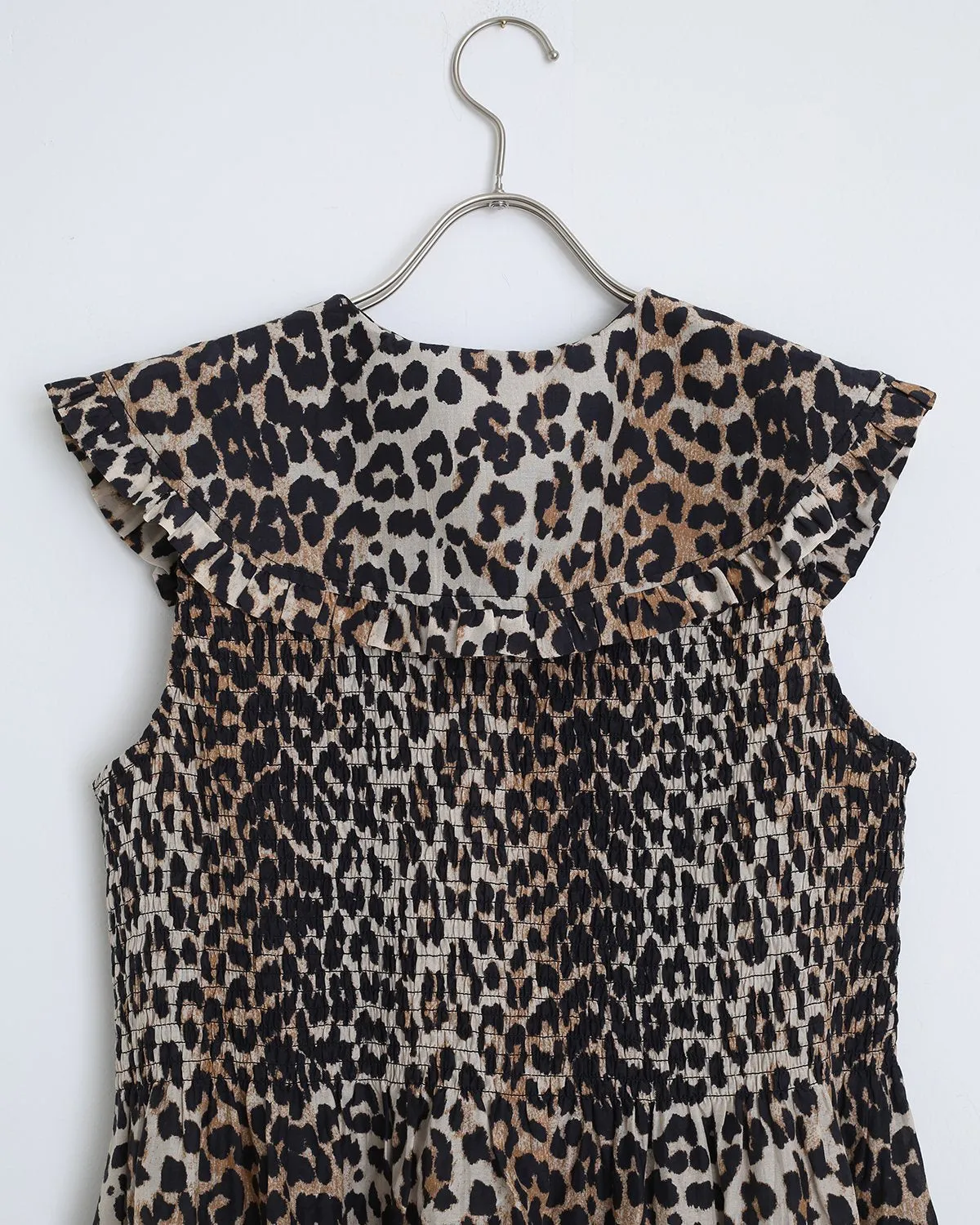 Cotton Silk Dress in Leopard