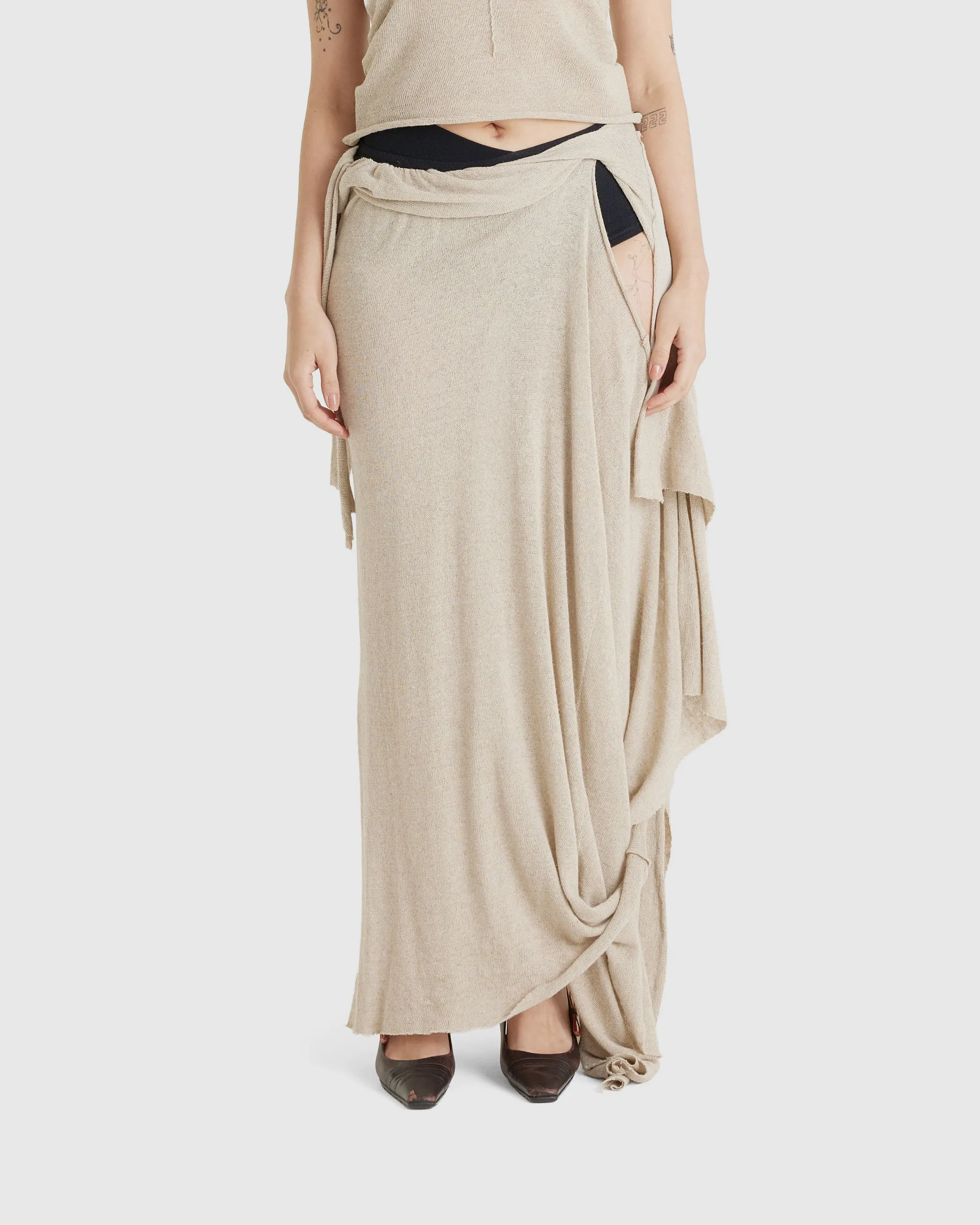 Deconstructed Linen Skirt