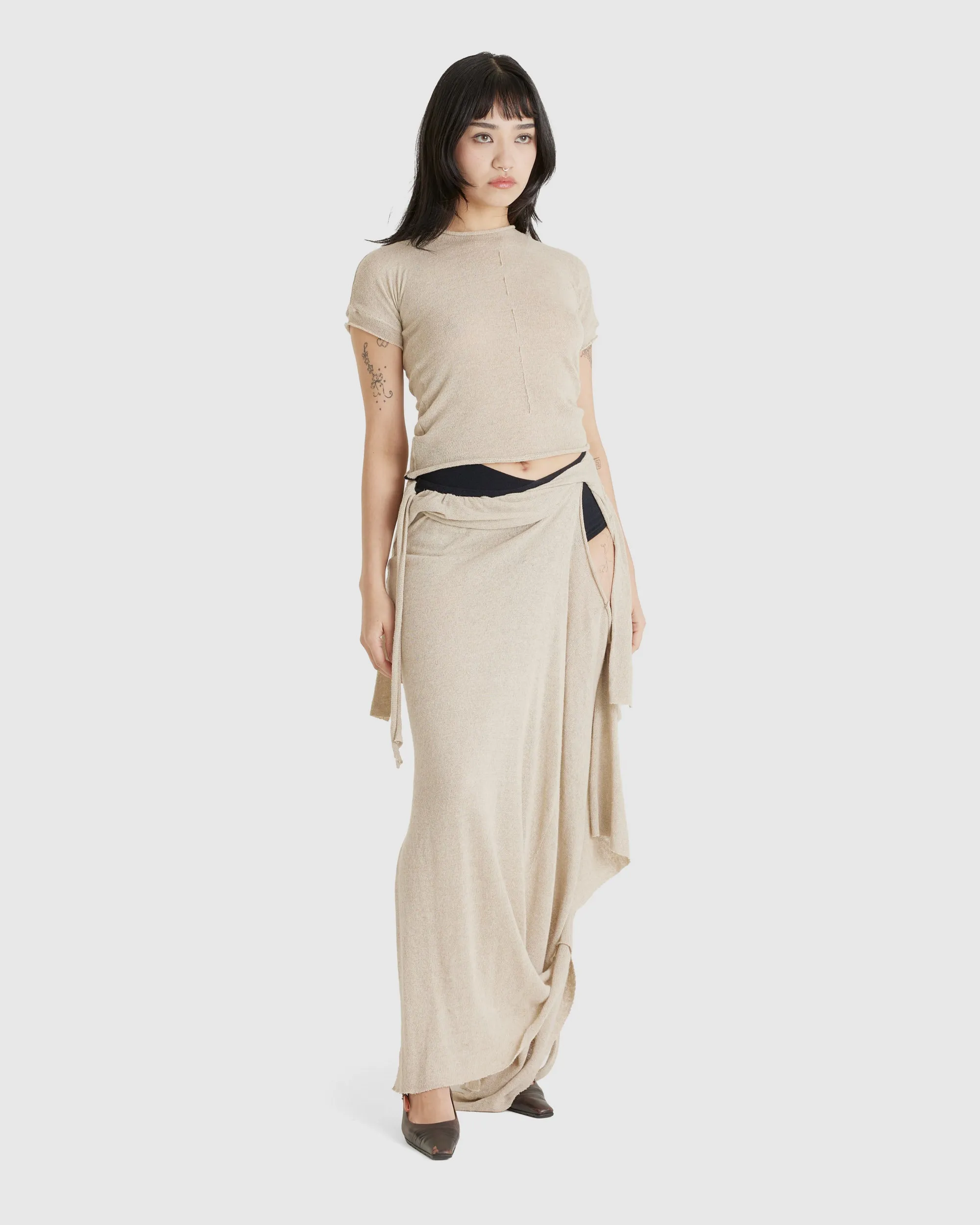 Deconstructed Linen Skirt