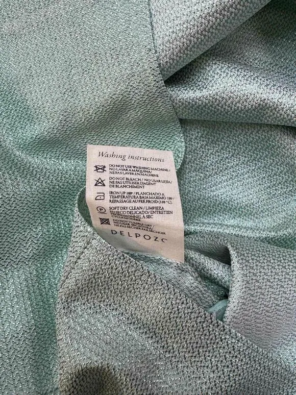 DELPOZO SPAIN SILK STRAPPY SLIP MINT GREEN DRESS SIZE 8