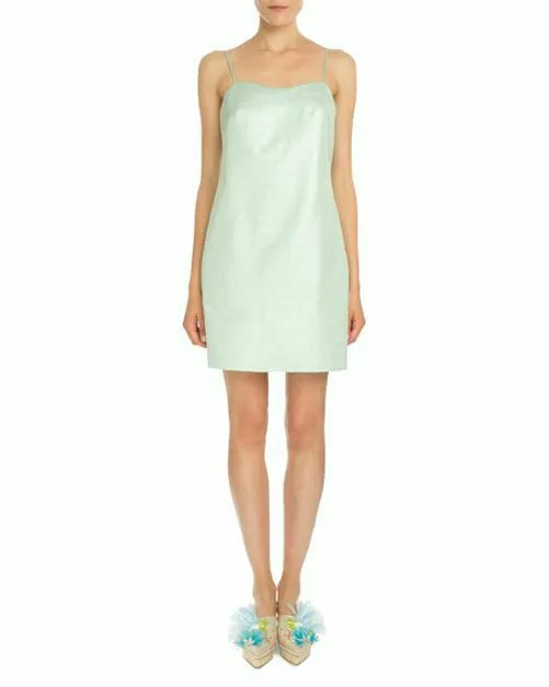 DELPOZO SPAIN SILK STRAPPY SLIP MINT GREEN DRESS SIZE 8