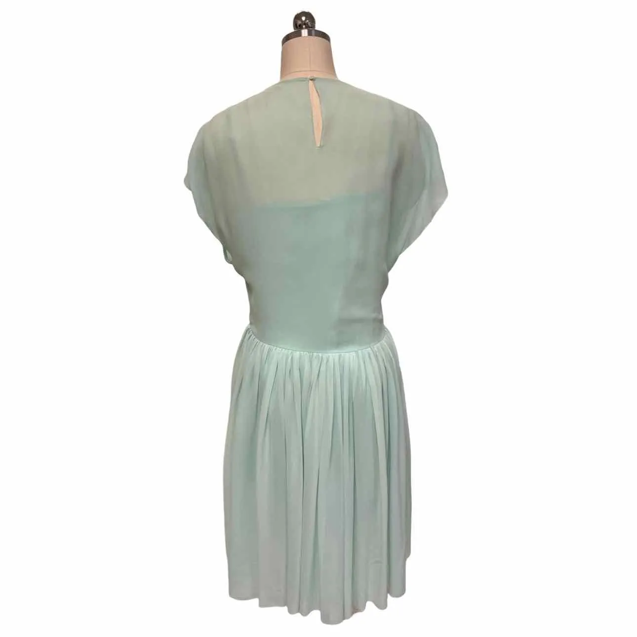 DELPOZO SPAIN SILK STRAPPY SLIP MINT GREEN DRESS SIZE 8