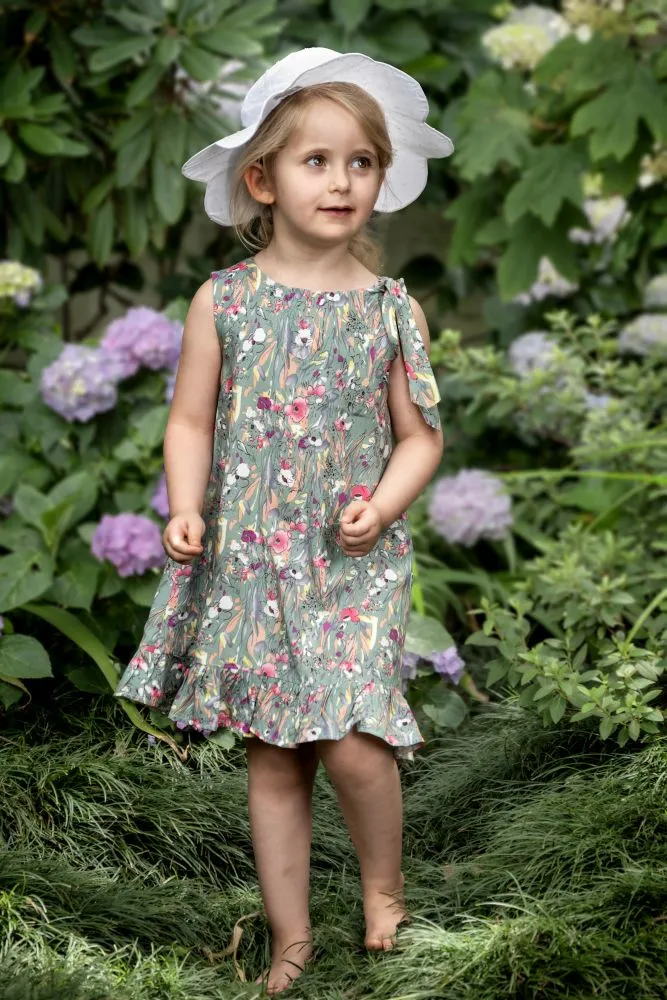 Dress- Mint Floral Flounce