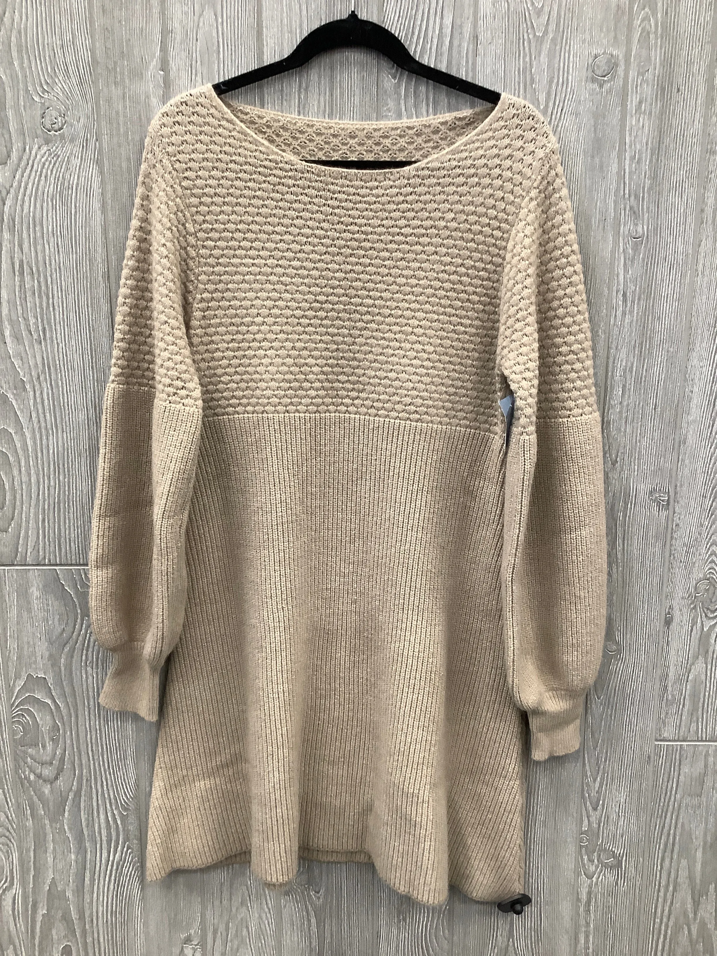Dress Sweater By Clothes Mentor In Tan, Size: L