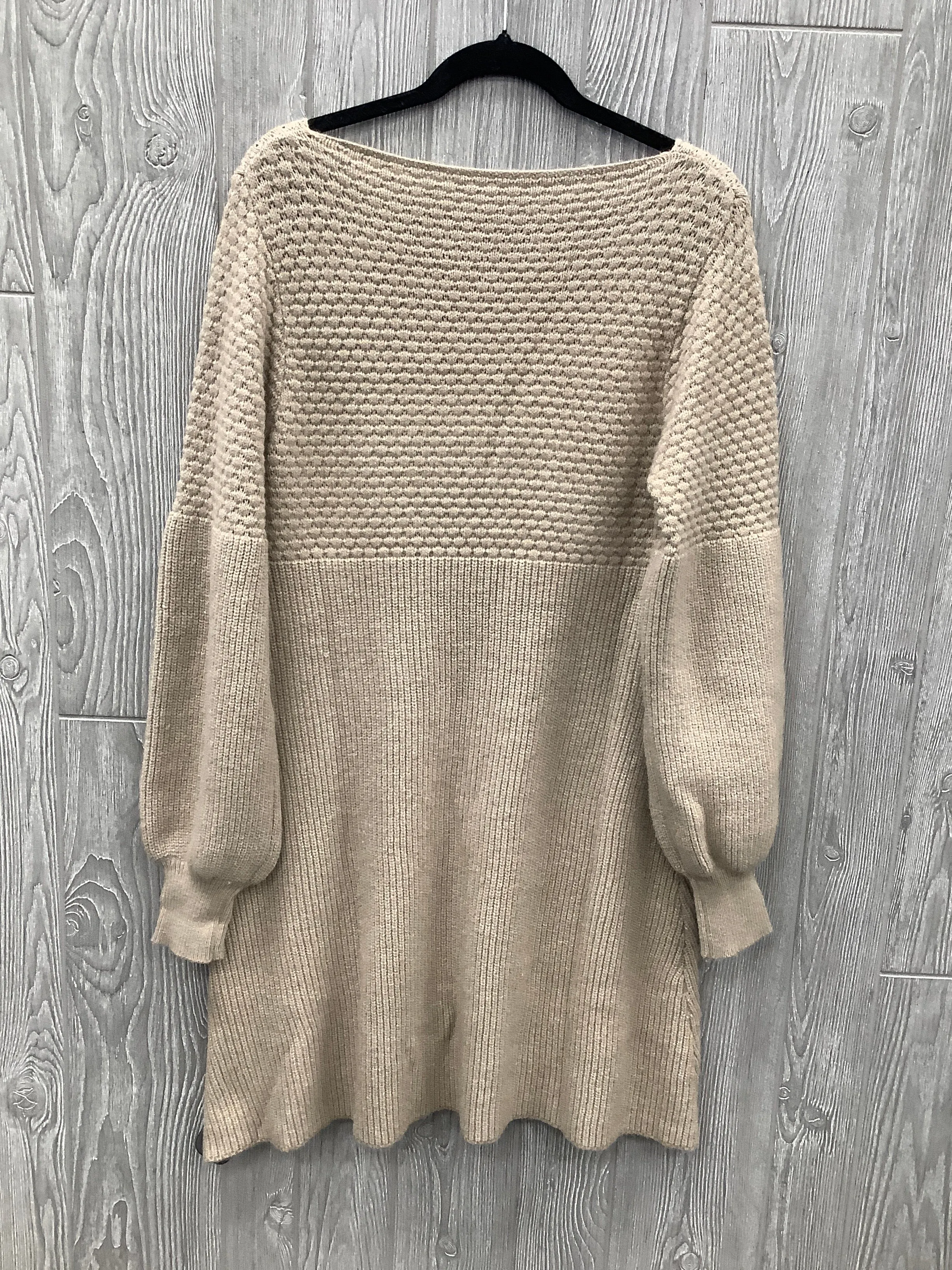 Dress Sweater By Clothes Mentor In Tan, Size: L