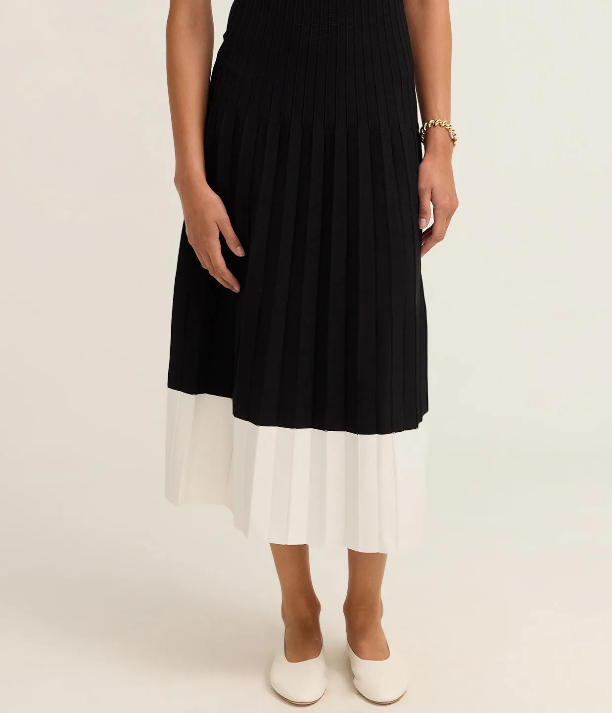 Ellison Dress in Black and Ivory