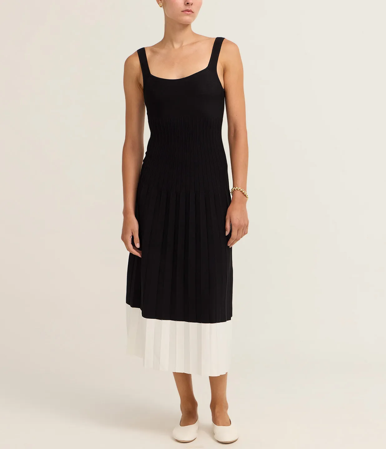 Ellison Dress in Black and Ivory