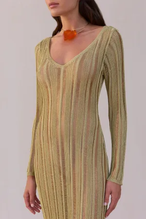 ESPEN KNIT DRESS - GOLD