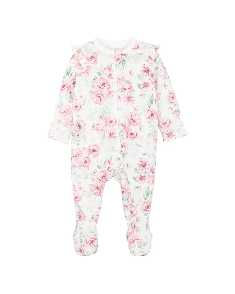 EVIE PRINT LS ZIP ONESIE