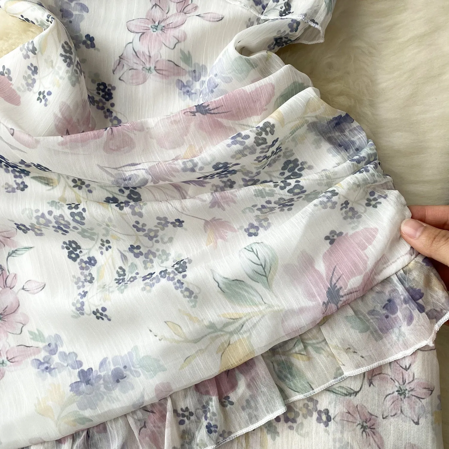 Fairy Ruffled Floral Slip Dress