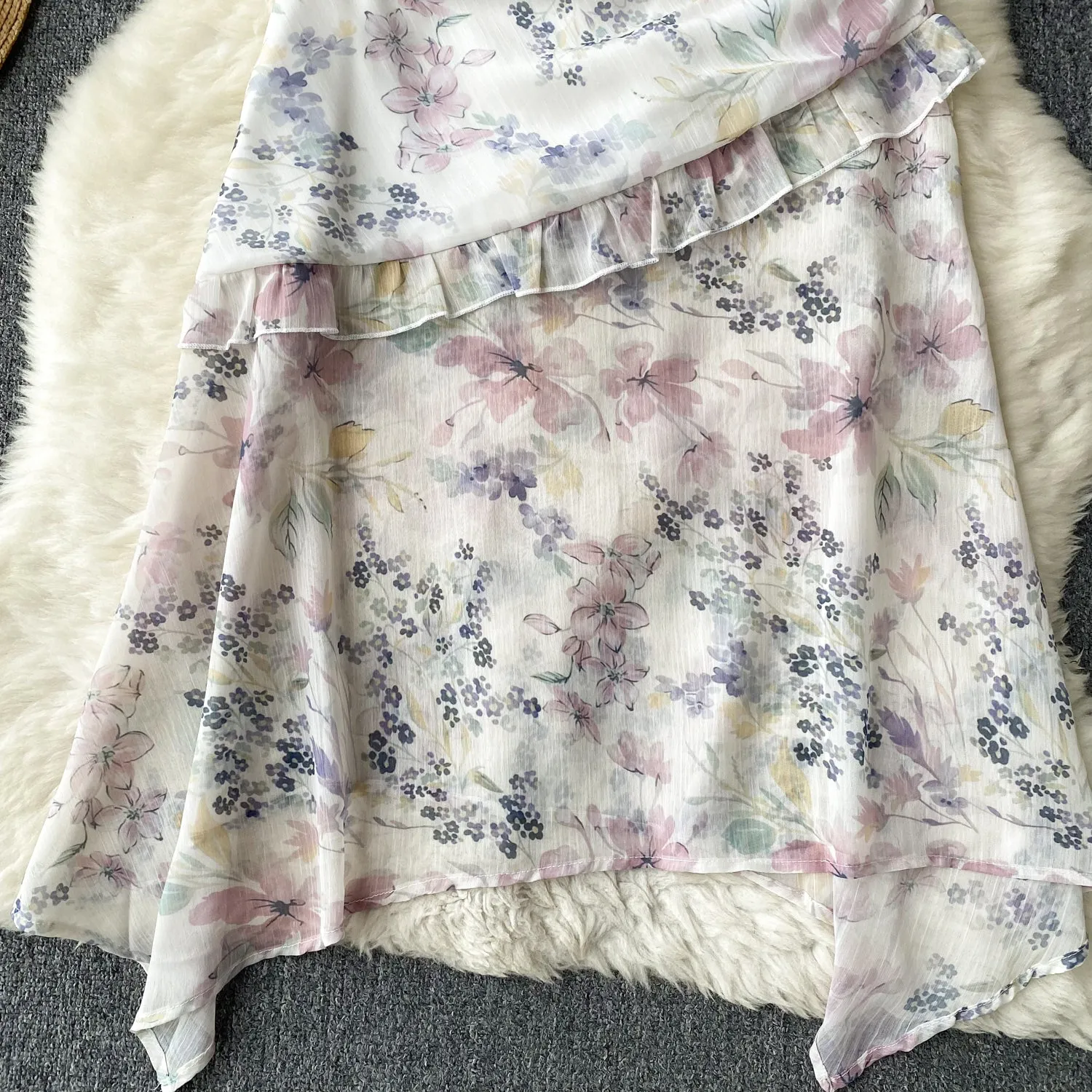 Fairy Ruffled Floral Slip Dress