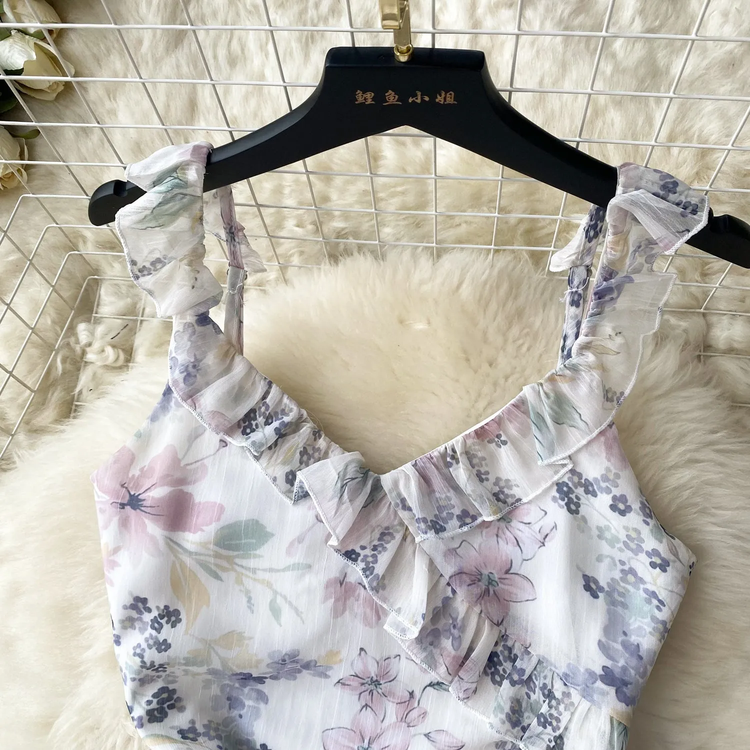 Fairy Ruffled Floral Slip Dress