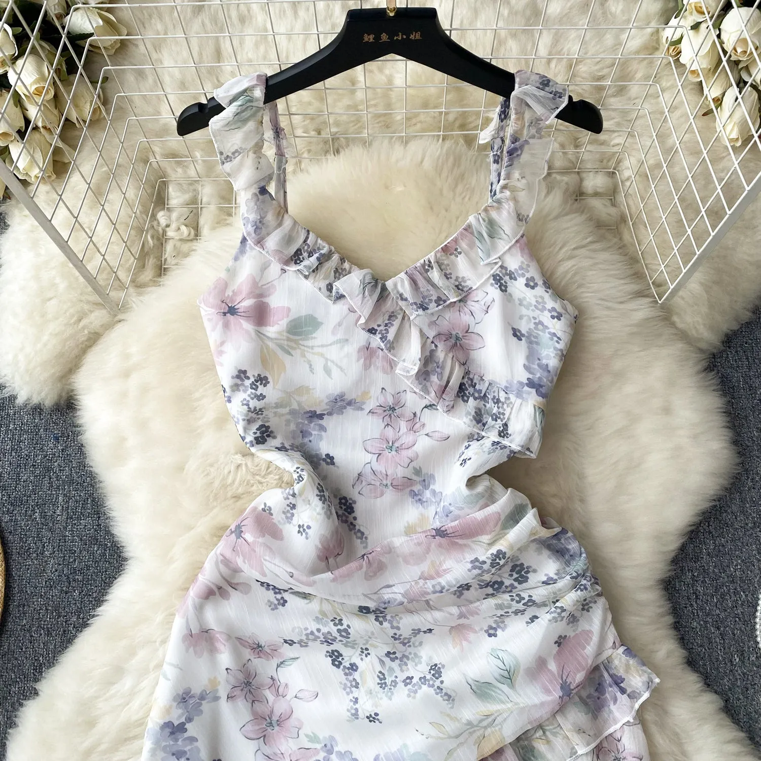 Fairy Ruffled Floral Slip Dress