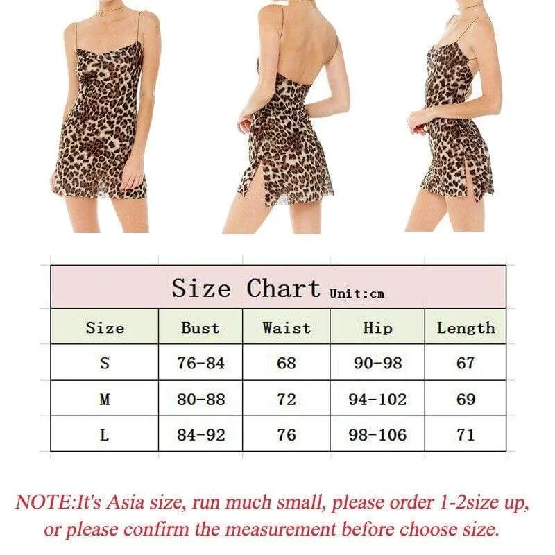 FashionSierra - Women Fashion Leopard Print Slip Dress Summer Holiday Beach Bodycon Party Strappy Backless Mini Dresses Sundress
