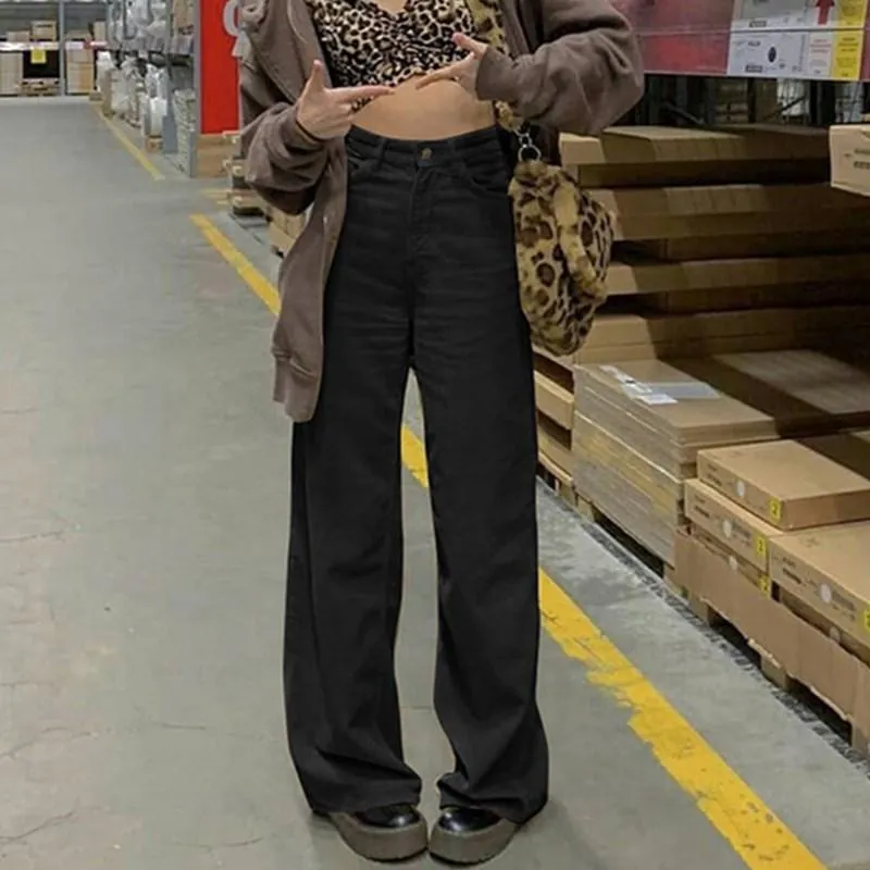 FashionSierra - Women's straight leg corduroy pants fall/winter high waist corduroy pants