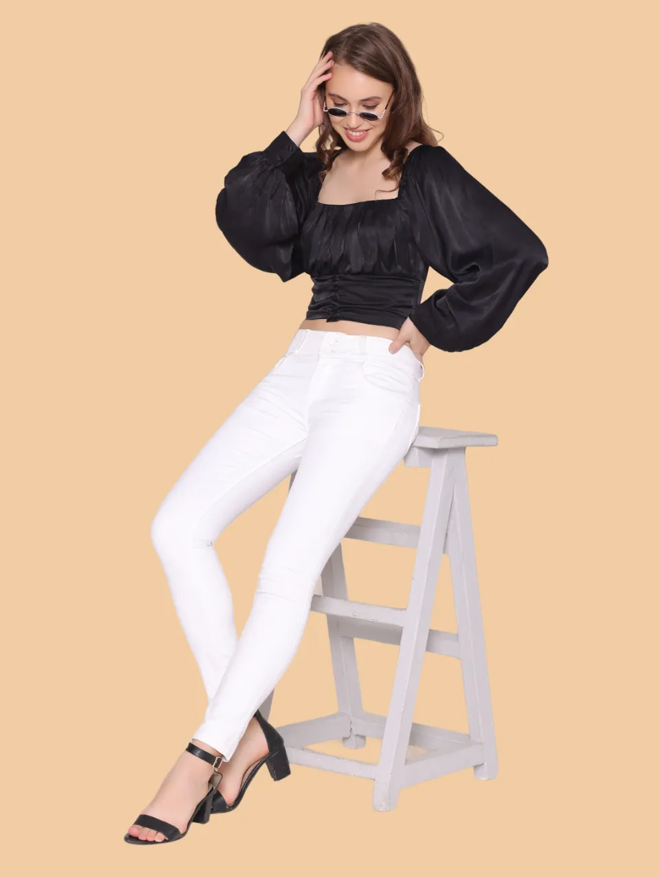 Flawless Letest Women Black Party Crop Top | LIZZY