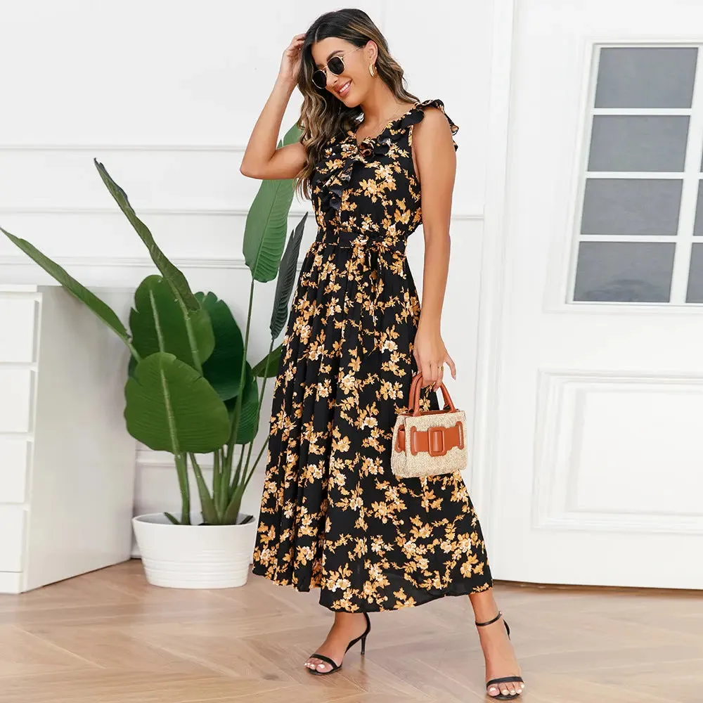 Floral Ruffle Maxi Dress