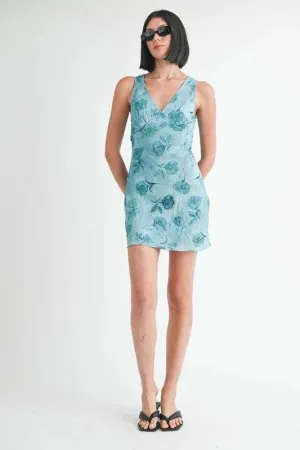 Floral V-Neck Slip Dress with Mini Length