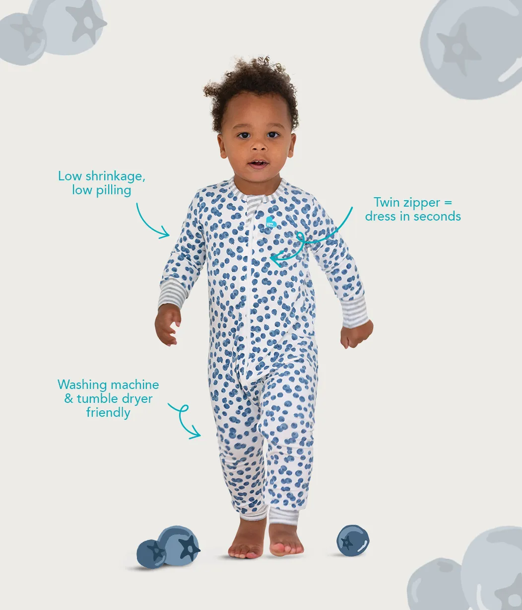 Footless Romper Cotton Blue Eclipse