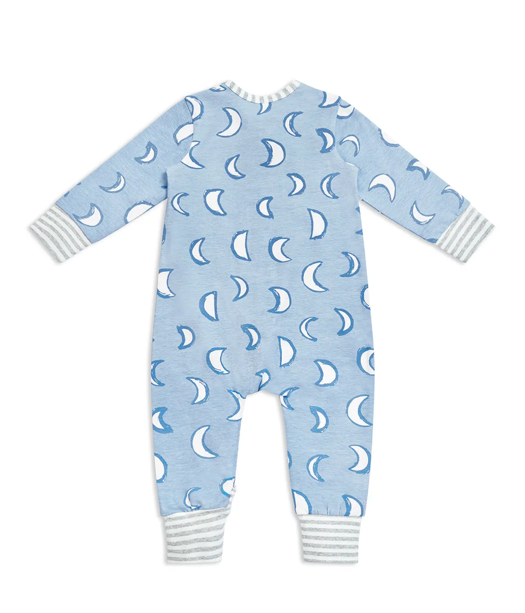 Footless Romper Cotton Blue Eclipse