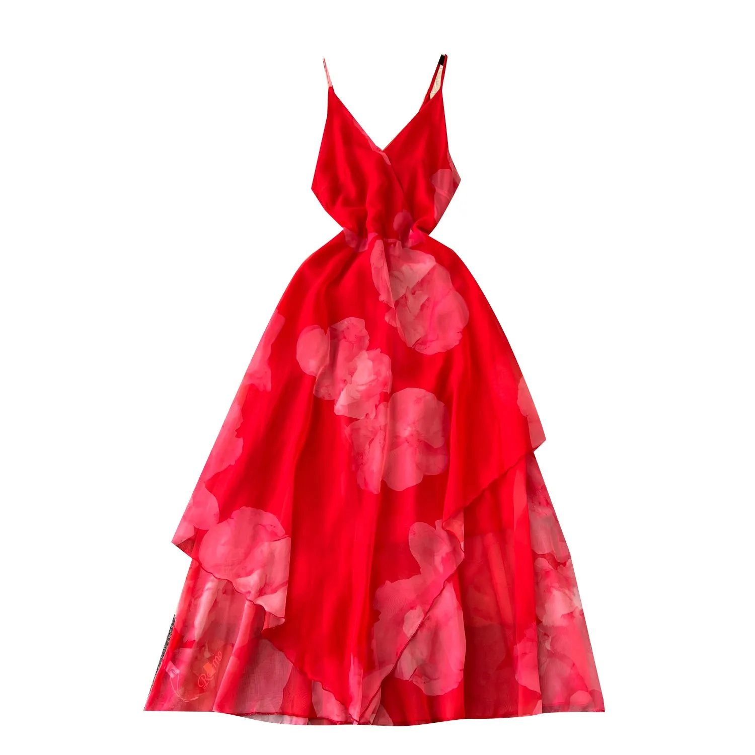 French Style Floral Printed Slip Dress