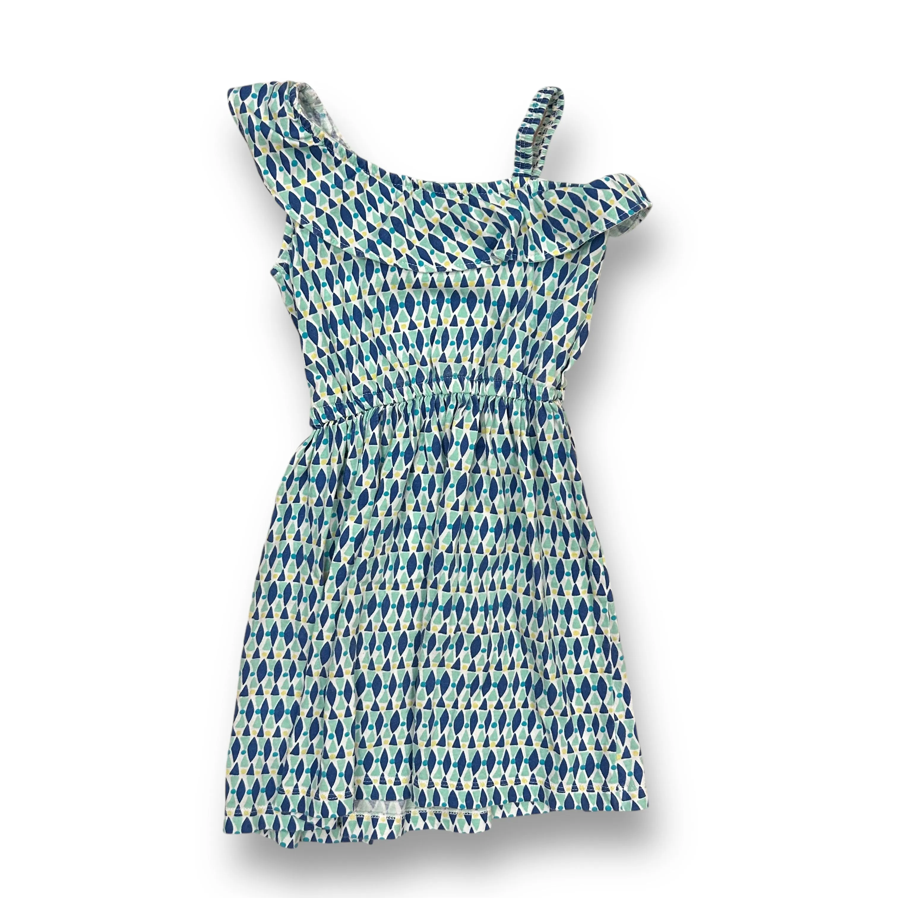 Girls Carter's Size 4/5 Blue & Green Cold Shoulder Ruffle Dress