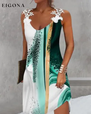 Gradient print slip dress