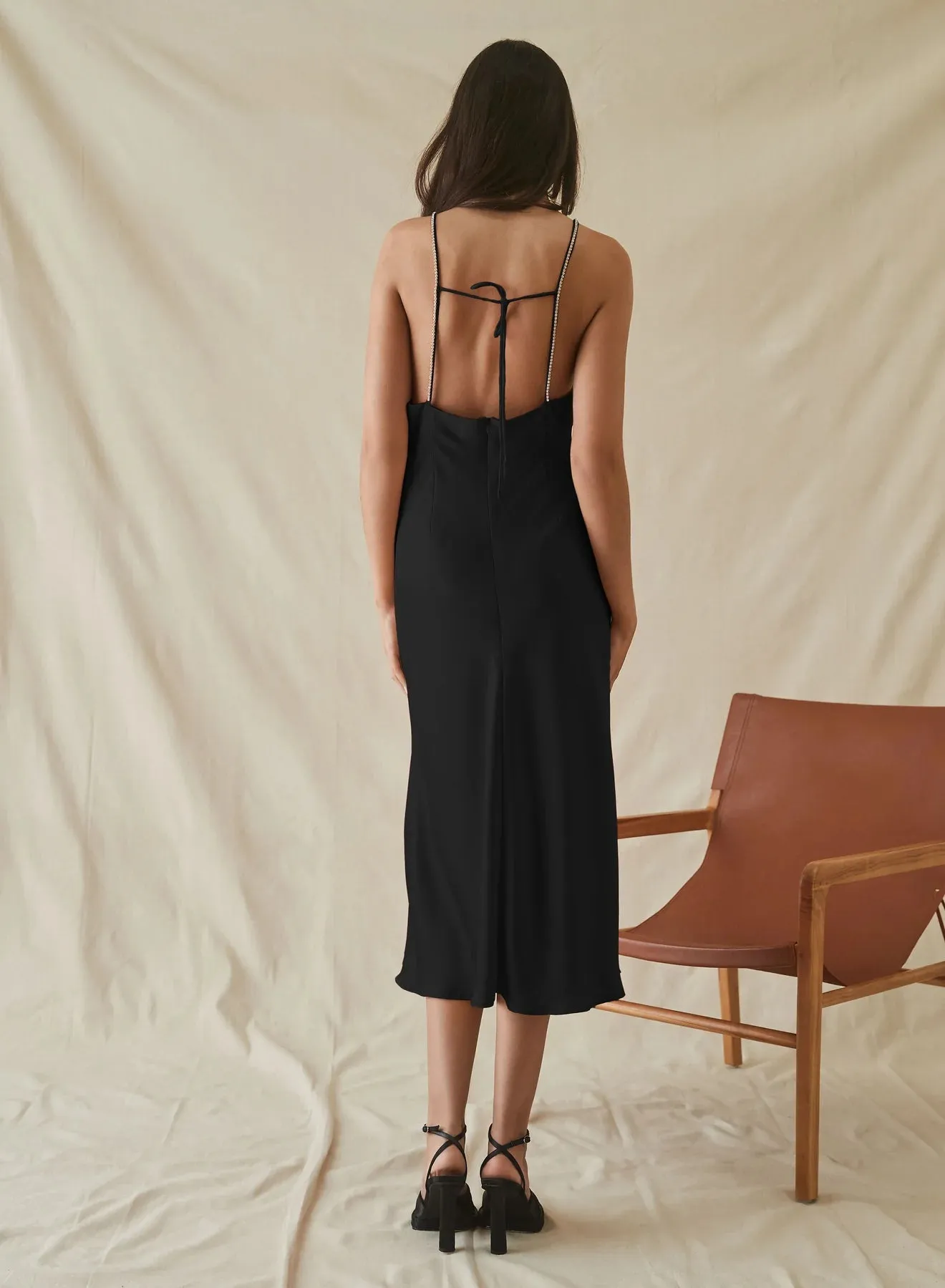 ILLUSION SLIP DRESS - BLACK