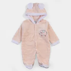 Infant Boys Velour Romper - Light Pink