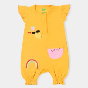 Infant Girls Cotton Interlock Knitted Romper Fruits EMB-Citrus
