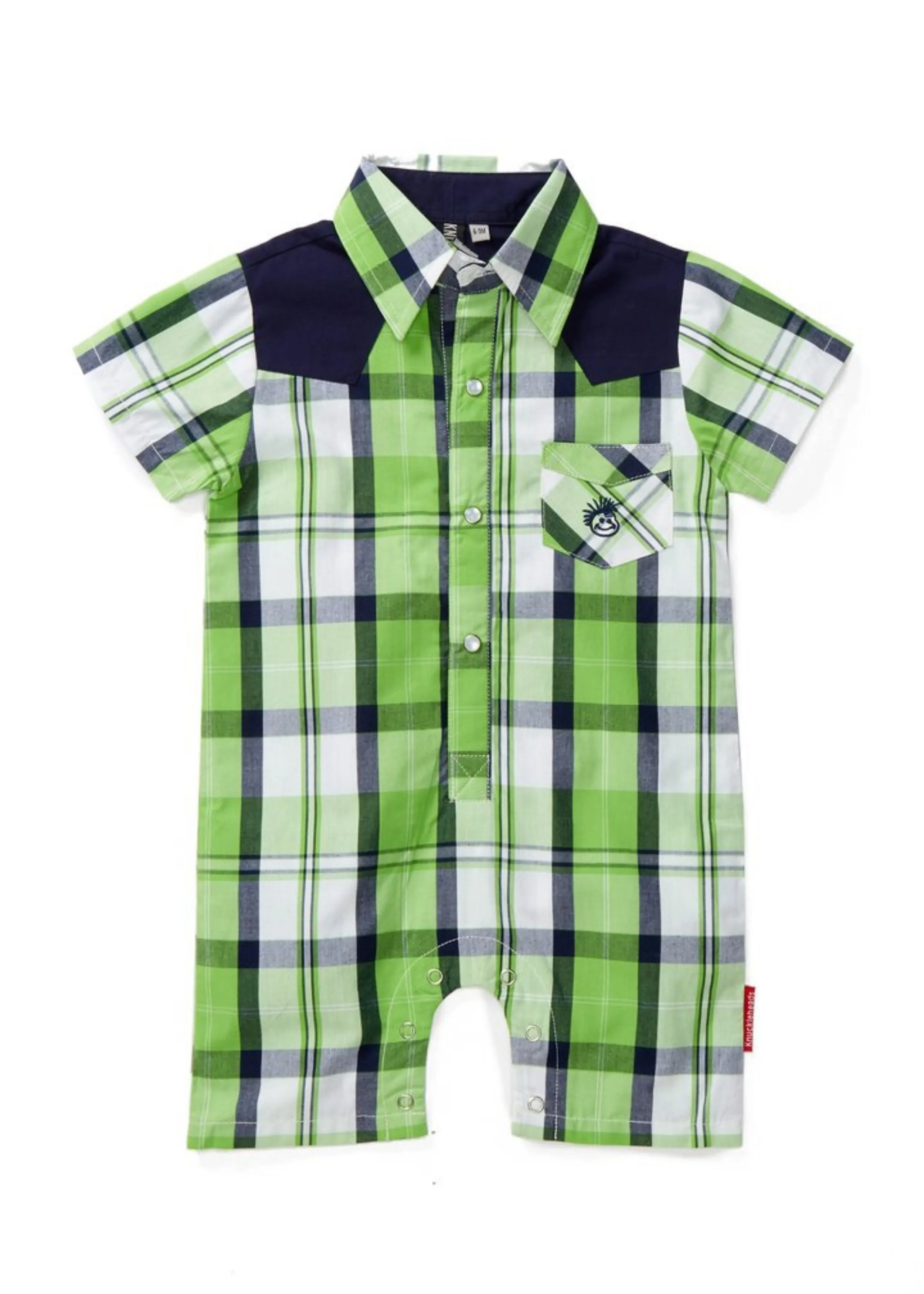 Infant Joshua Green Plaid Rockabilly Romper