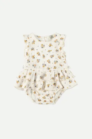 Ivory Bouquet Gauze Baby Romper