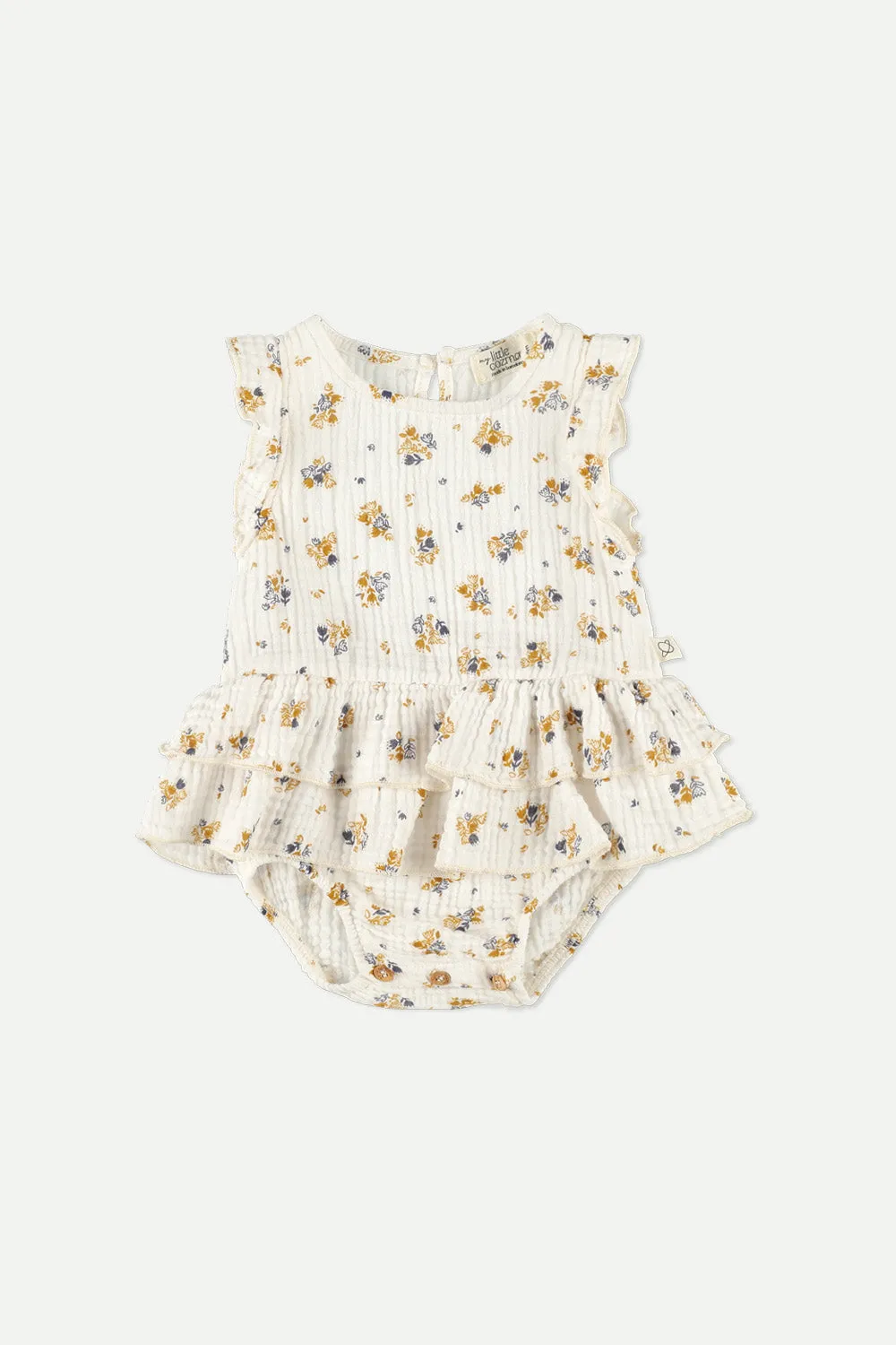 Ivory Bouquet Gauze Baby Romper
