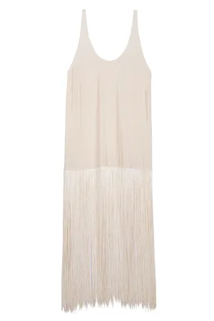 Ivory Tassel Slip Dress