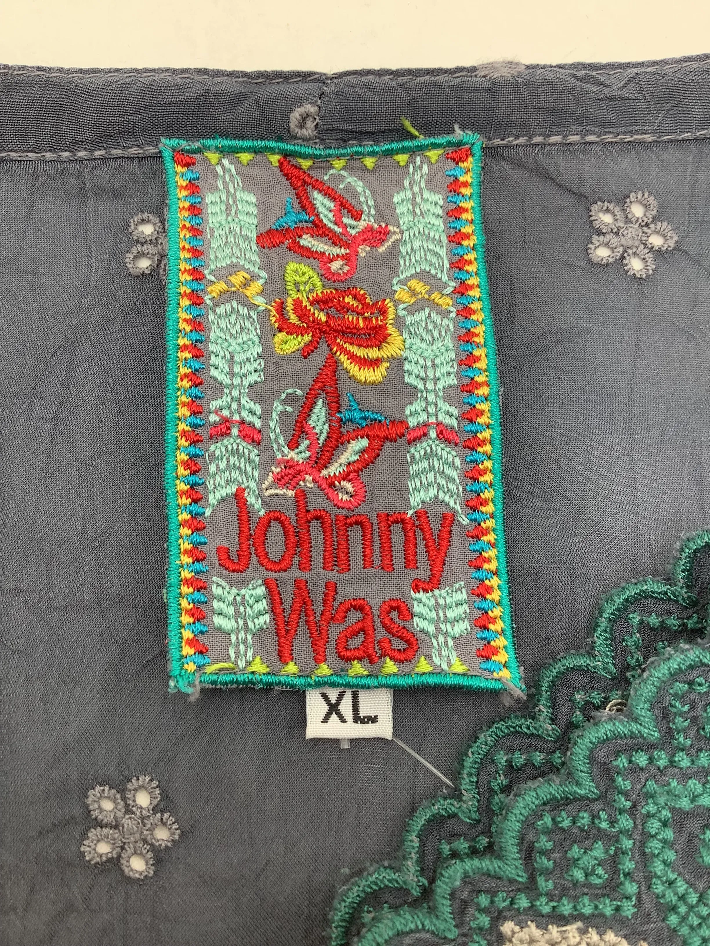 Johnny Was Silk Floral Print V Neck Tunic Size: XL