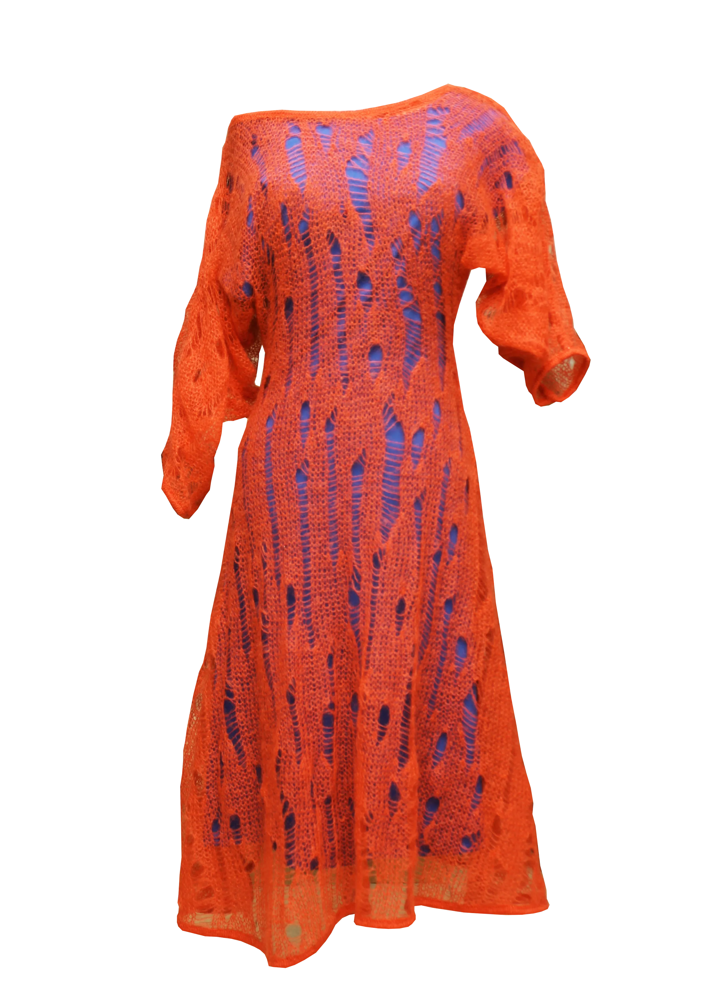 JUDITH ATELIER SHEBA VOLUME SLEEVE MOHAIR LACE DRESS RED