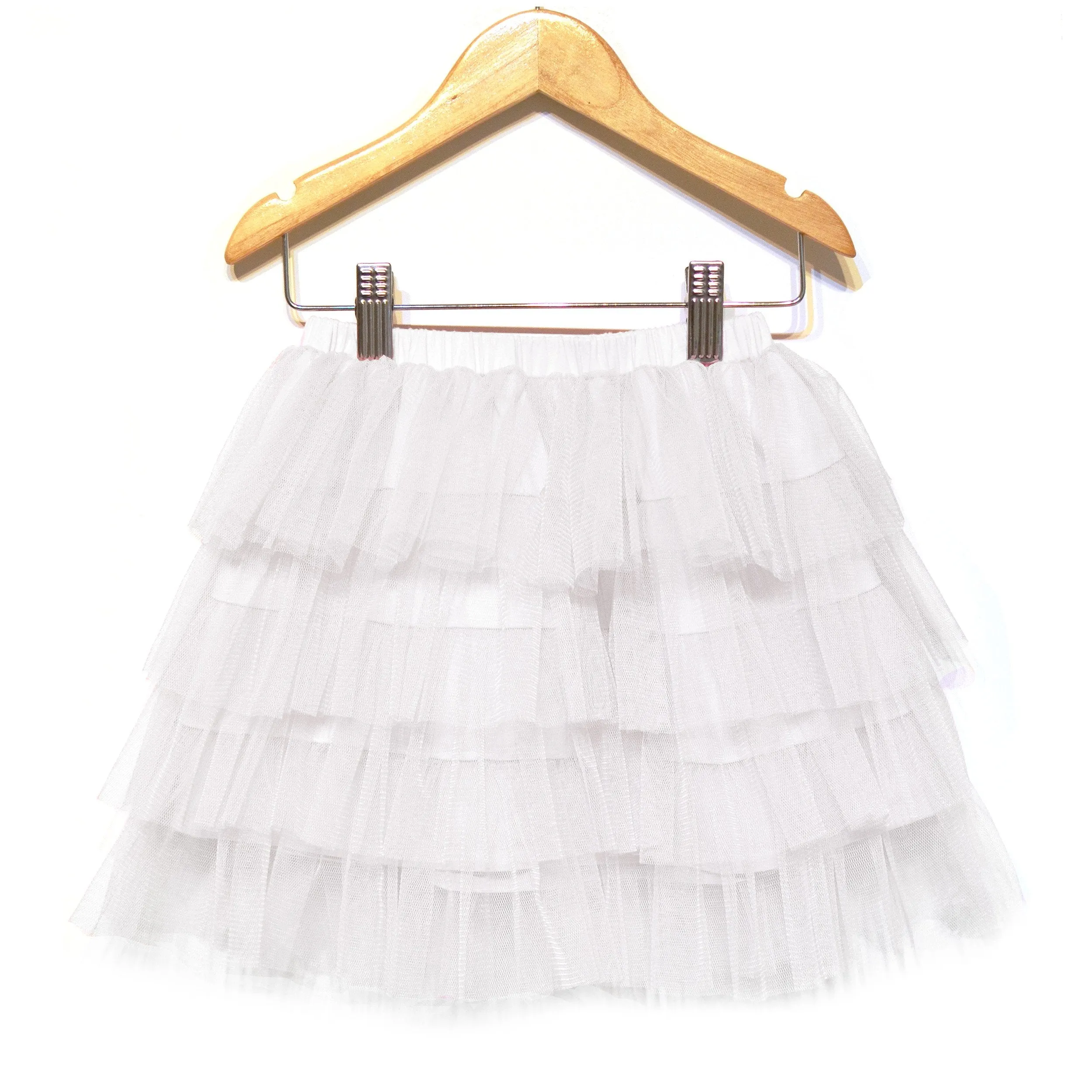 Khanomak Kids Girls Layered All Solid Ruffle Tutu Skirt