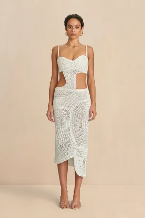 KIRA CROCHET DRESS - OFF WHITE